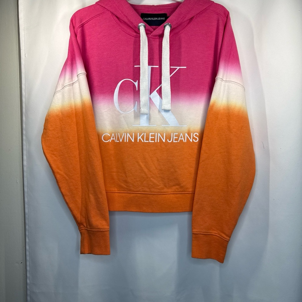 Calvin Klein Jeans Pink and Orange Ombre Hoodie